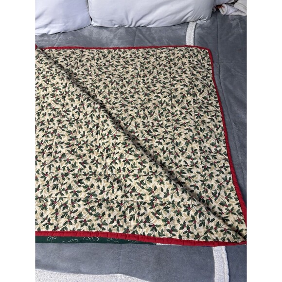 HANDMADE Christmas Vintage LAP Quilt Throw 62”x40” WALLHANGING‎ Patchwork - Picture 6 of 8